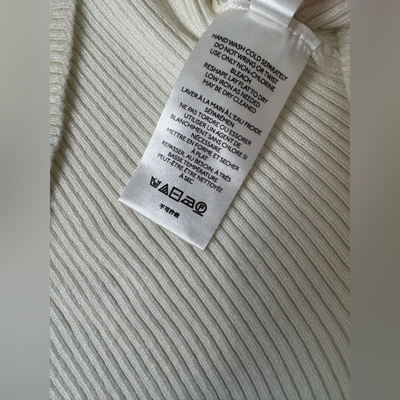 Cream Ribbed Sleeveless Top - Picture 4 of 9